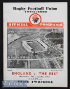 1937 England v The Rest Trial Rugby Programme: January’s Final Twickenham trial. The normal 4pp