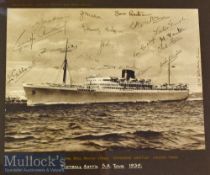1939 Football Association Tour of South Africa Signed Photograph The Union Castle Royal Mail Motor