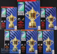 2003 Rugby World Cup Programmes (6): New Zealand selection from the tourney, Pool games v Italy,