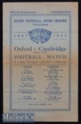 1937 Oxford v Cambridge Varsity Match Rugby Programme: Decisive Dark Blue triumph with Prince Alex