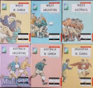 1991 Rugby World Cup Programmes (6): Pool 3 A5 issues, Wales v W Samoa (ouch!!), Argentina and