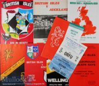 1977 British & I Lions in NZ Rugby Programmes (9): at Wairarapa-Bush, Taranaki, Manawatu/Horowhenua,