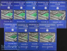 1951/52 Everton home programmes v Swansea Town, Luton Town, QPR, Leicester City, Cardiff City,