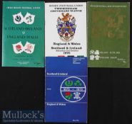 1955/1970/1972/1975 Four Nations Special Celebration Rugby Programmes (4): England & Wales and