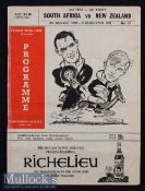 1970 S Africa v NZ All Blacks Rugby Programme: 2nd Test at Cape Town, well-worn but whole and