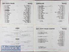 1971 France rugby tour of Australia rare team sheets (4): The centre team spreads only, from the