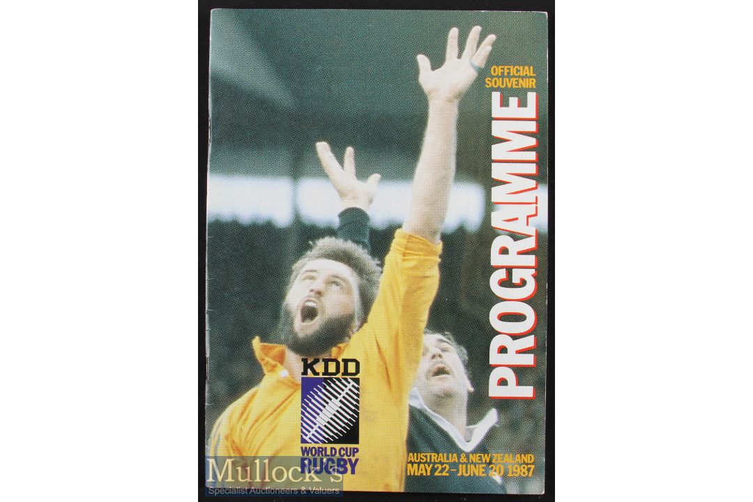 1987 Rugby World Cup Overall Programme: For the Pool stages, the A4 format, colourful, detailed