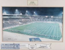 1991 Signed England v Germany Colour Print signed by the artist limited edition 2/250 framed