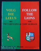 1974 Invincible British Lions Rugby Preview Brochure: ‘Follow the Lions’: Cliff Morgan and Piet