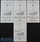 1956-64 Coventry Home Rugby Programmes (4): Very similar traditional issues v S African Universities