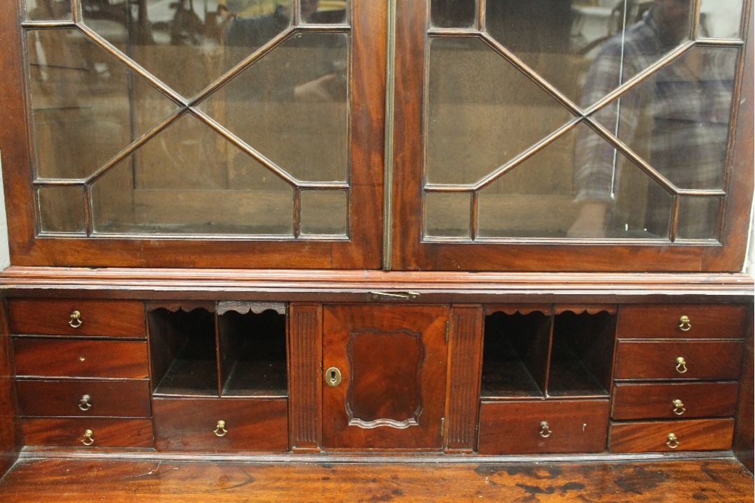 A 19th century mahogany bureau bookcase. 210 cm high x 112 cm wide. - Image 5 of 5