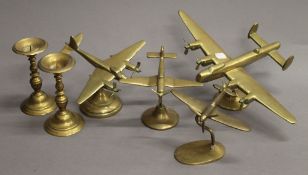 A quantity of brassware