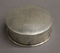A Chinese round silver box. 9 cm diameter. 7.2 troy ounces.