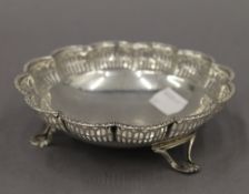 A silver pierced dish. 13 cm diameter. 3.1 troy ounces.