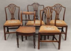 Five various 19th century mahogany chairs