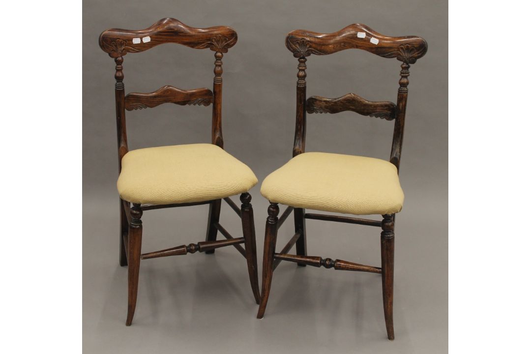 A pair of 19th century faux rosewood chairs - Image 1 of 3