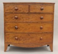 A 19th century mahogany bow front chest of drawers. 102.5 cm wide.