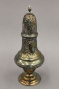A silver sugar caster. 21 cm high. 5.5 troy ounces.