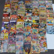 Sixty-two DC comics including Young Romance, Western, The Three Mouseketeers, Clash, Ragman, Star