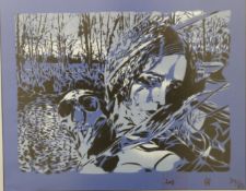 Pierre Benoit Dumont monogrammed limited edition (35/65) print figures in woodland landscape, with