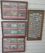 A framed set of John Player Butterflies 1932 cigarette cards and a set of 18 Oxford Pageant