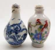 Two Chinese ceramic snuff bottles, 7.6cm high