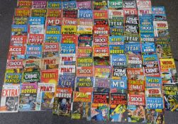 Ninety-two EC comics including Crime, Piracy, Shock, Extra, Aces High, Two-Fisted Tales, The Haunt