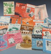 A quantity of sheet music including 1930s Snow White, Teddy Bears Picnic, Vera Lynn and Frankie
