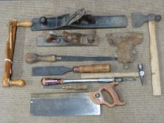 Tools including Stanley Bailey No 7 plane