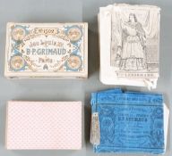 B.P. Grimaud Paris pack of Jeu Louis XV No. 1502 playing cards with gilt edges and floral back, in