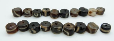 18 Tibetan glass beads