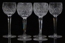 Set of six Waterford Crystal Coleen or similar white wine glasses, 18.5cm tall