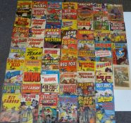 Sixty-four vintage cowboy and Western comics including Outlaws, Rio Bravo, Black Diamond, Black