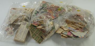 A large quantity of loose foreign stamps including Belgium train stamps together with a selection of