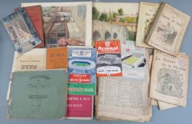 Quantity of ephemera including Burberry's 1934 sale catalogue, booklet of lithographs of Waterloo,