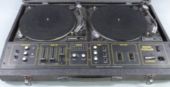 Citronic CL12D portable double turntable deck with mixing/microphone facilities