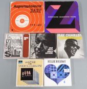 Approximately 30 Twin Track reel to reel tapes in a case including Blues, Jazz and Classical