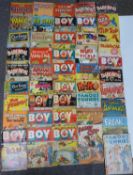 Forty-eight vintage children's comics including Boy, Ginger, Panic, Our Gang, Daredevil, Tom