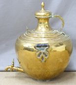 Large brass samovar with twin handles and tap to front, H55cm