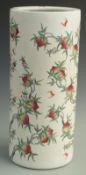 Chinese umbrella pot/ stick stand decorated with fruit and bats with mark to base, 49cm tall
