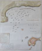18thC map of the Bay of Bulls published for the Harrisons edition of Rapin, 47 x 38cm