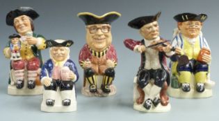 Five Kevin Francis limited edition Toby jugs including The Doctor, Ralph Wood, Winston Churchill