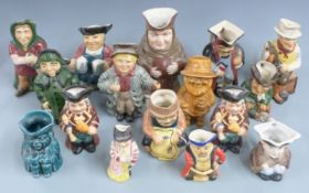 Sixteen Toby character jugs including Roy Kirkham, Shorter etc
