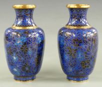Pair of Chinese cloisonné vases, H18cm