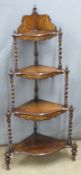 Victorian inlaid four tier whatnot, W64 x H130cm