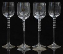 A set of six Rosenthal Studio-Line liqueur or sherry glasses with bobbled stems, 21cm tall