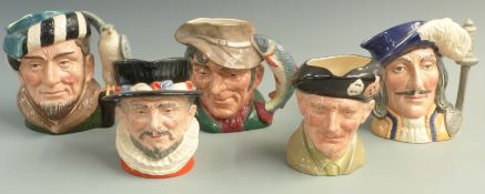 Five Royal Doulton large character jugs