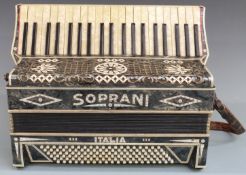 Soprani Italia III 120 bass piano accordion in grey pearloid finish, with hard carry case