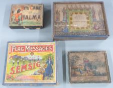 19th/20thC German/ French architectural games including Architecture Gothique, flag messages '