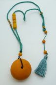 A faux amber necklace